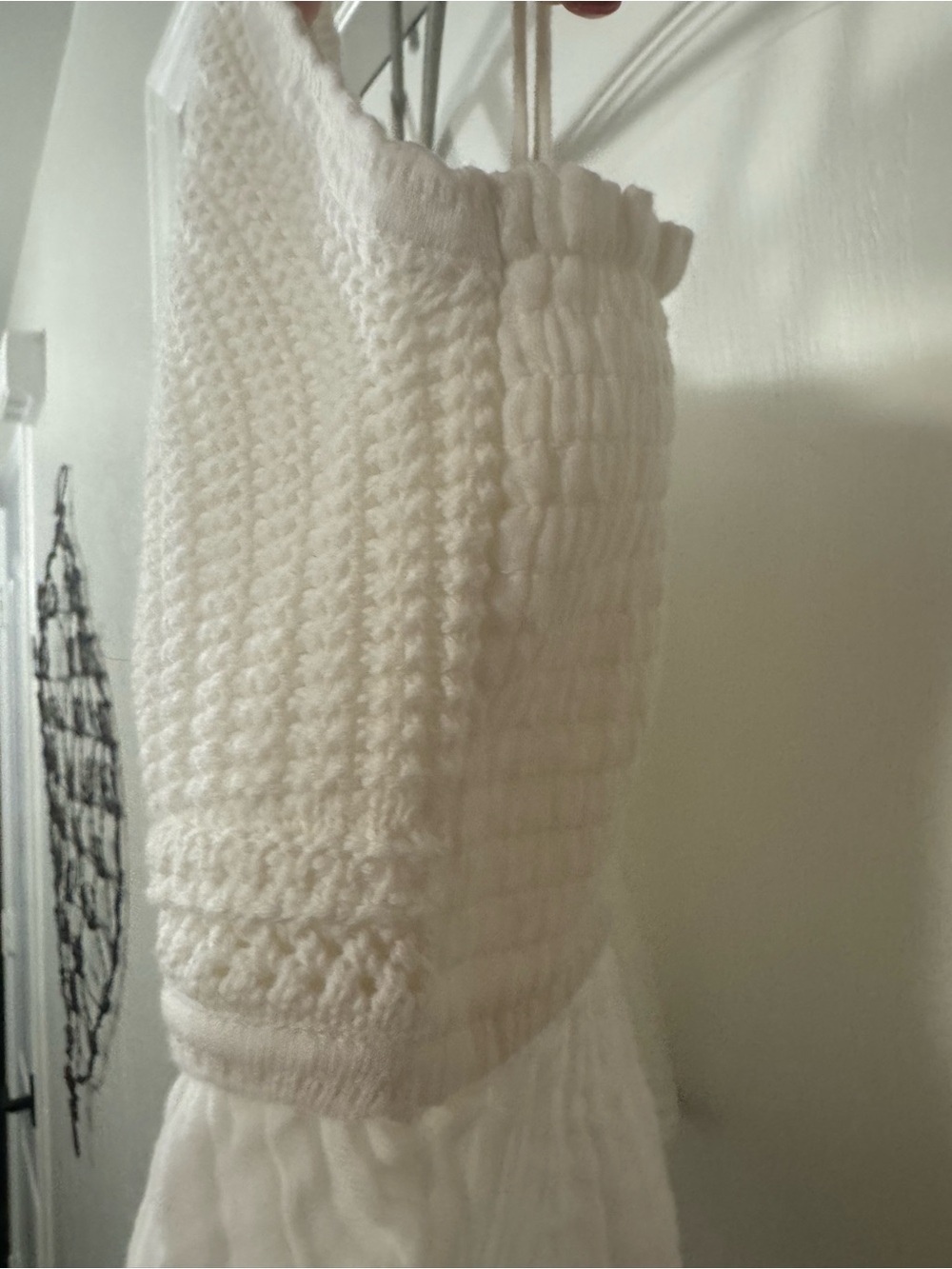 Hollister White Crochet Knit Peplum Crop Top - Picture 7 of 10